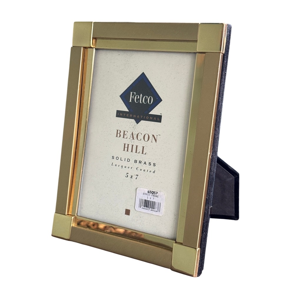 Fetco Beacon Hill Solid Lacquer Coated Brass 5x7 Picture Frame Art‎ Deco